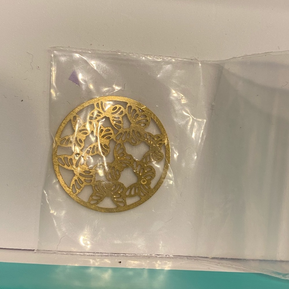 Large locket gold butterfly plate origami owl